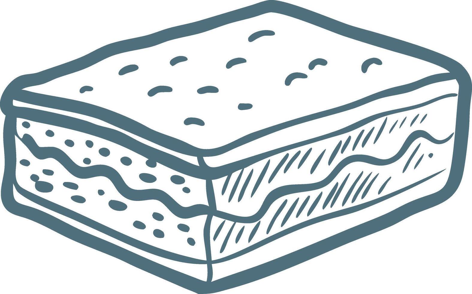 Hand Drawn Illustration of Layered Cake Dessert with Frosting and Layers vector