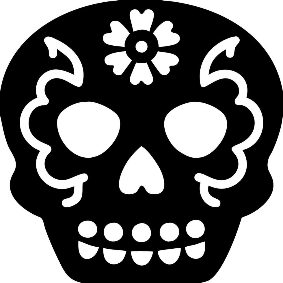 Sugar Skull Art Mexican Day of the Dead Floral Design vector