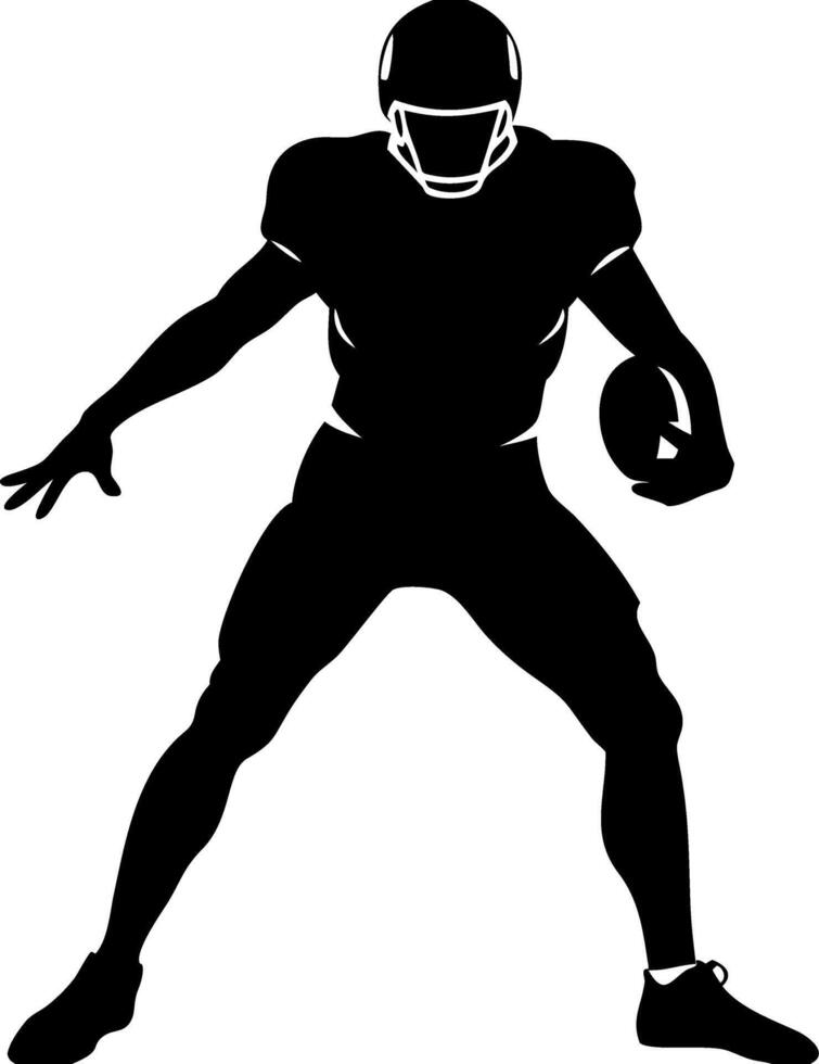 American Football Player Silhouette Illustration Athletic Action Pose vector