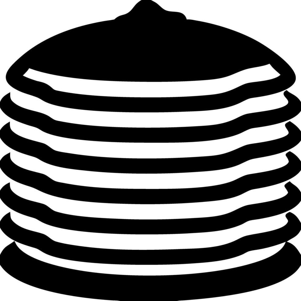 Pancake Stack Illustration Breakfast Food Layered Design vector
