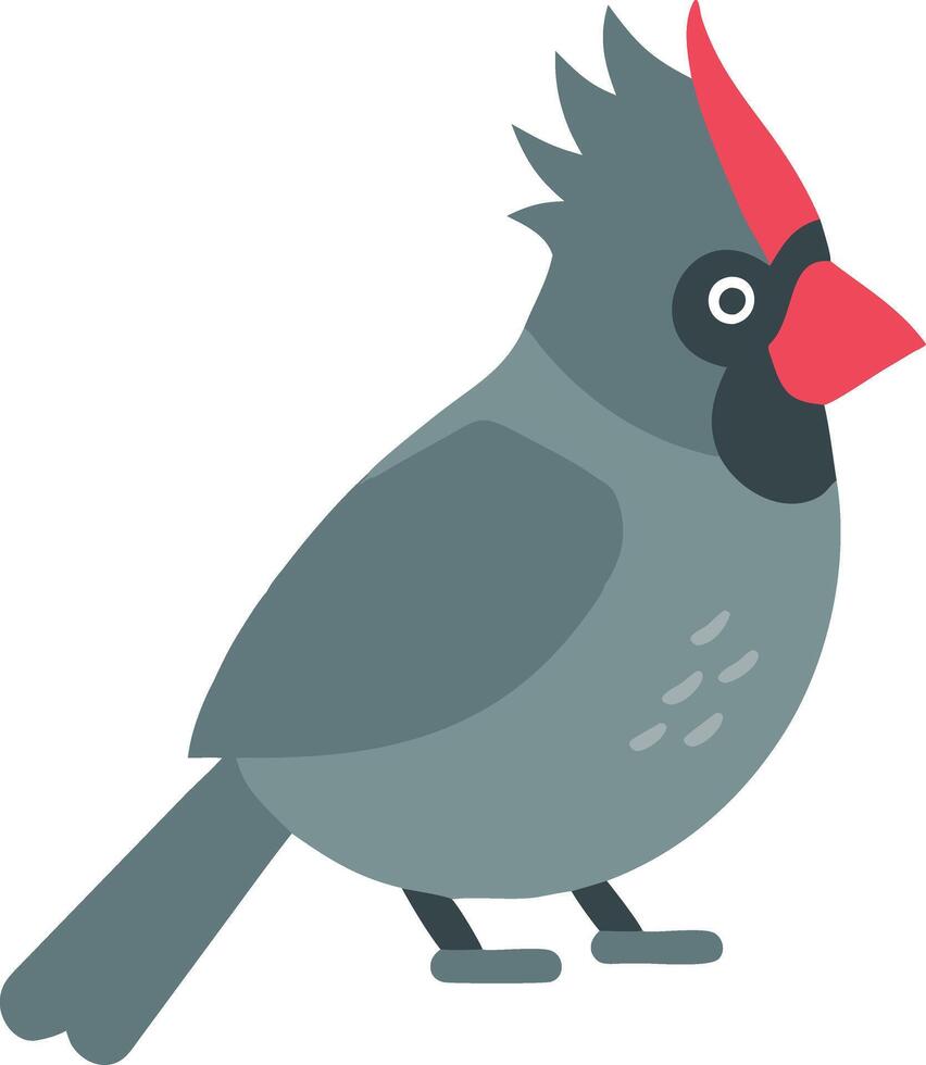 Illustration of Colorful Bird with Red Crest and Grey Feathers vector