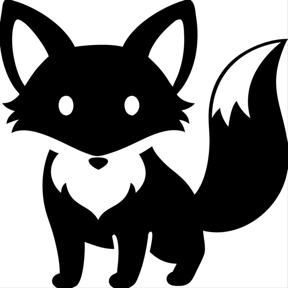 Cute Cartoon Black Fox Silhouette Illustration for Animal Design Projects vector