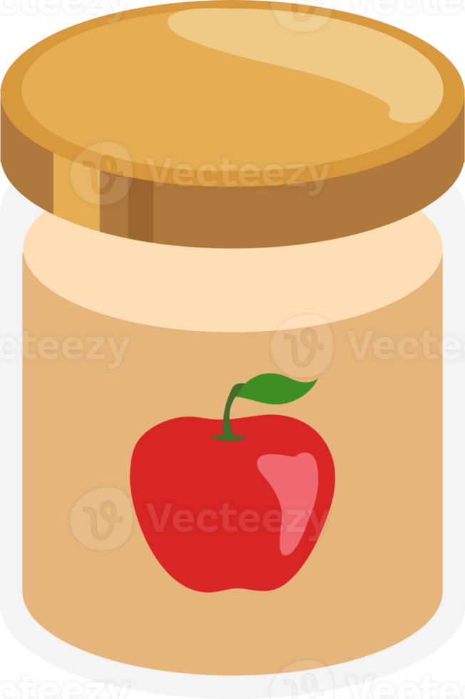 Illustration of Apple Jam Jar png