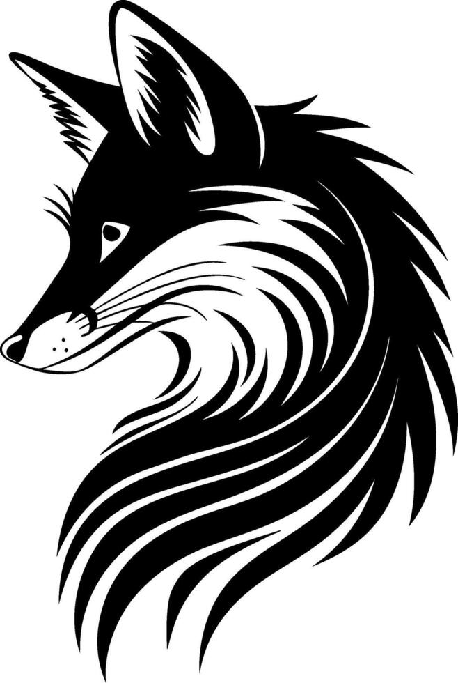 Elegant Black Fox Silhouette Creative Illustration Design vector