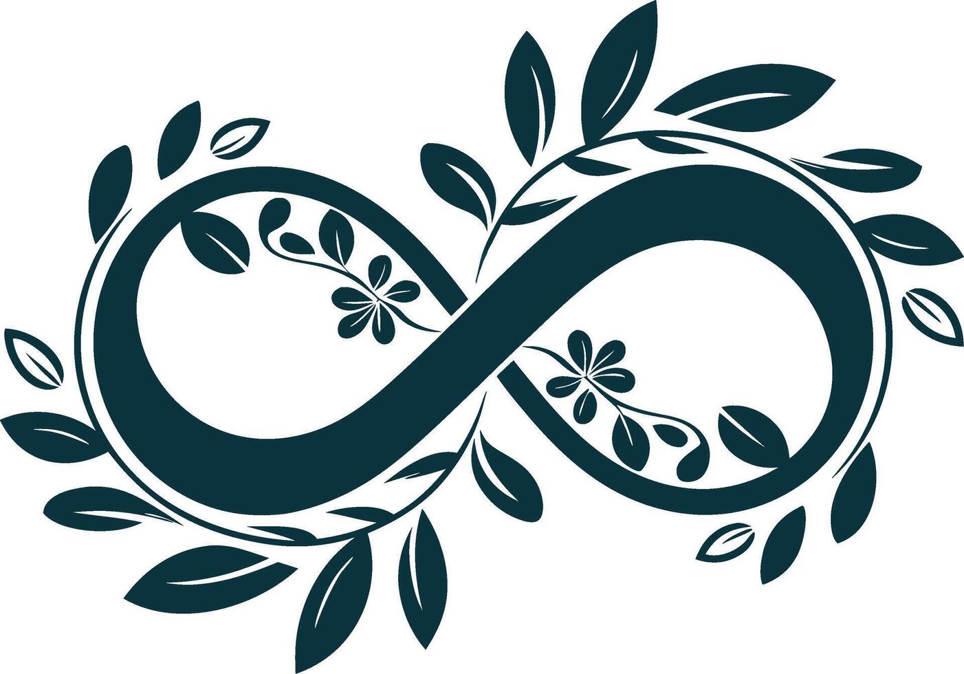 Elegant Infinity Symbol with Floral Leaf Design vector
