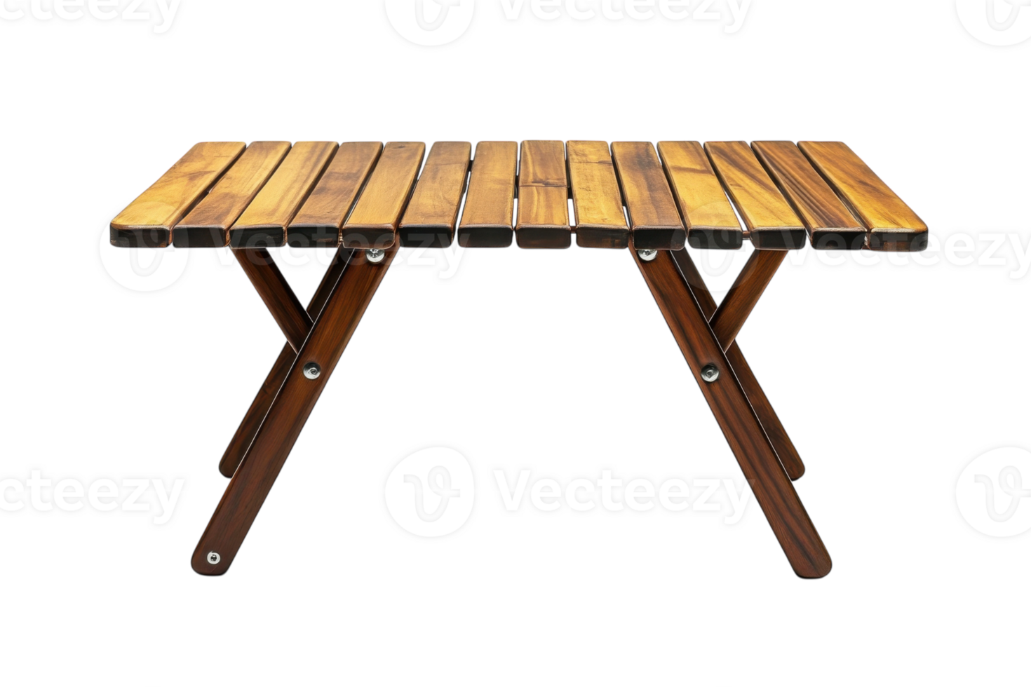 Wooden folding table with slatted design perfect for outdoor gatherings and compact storage solutions png