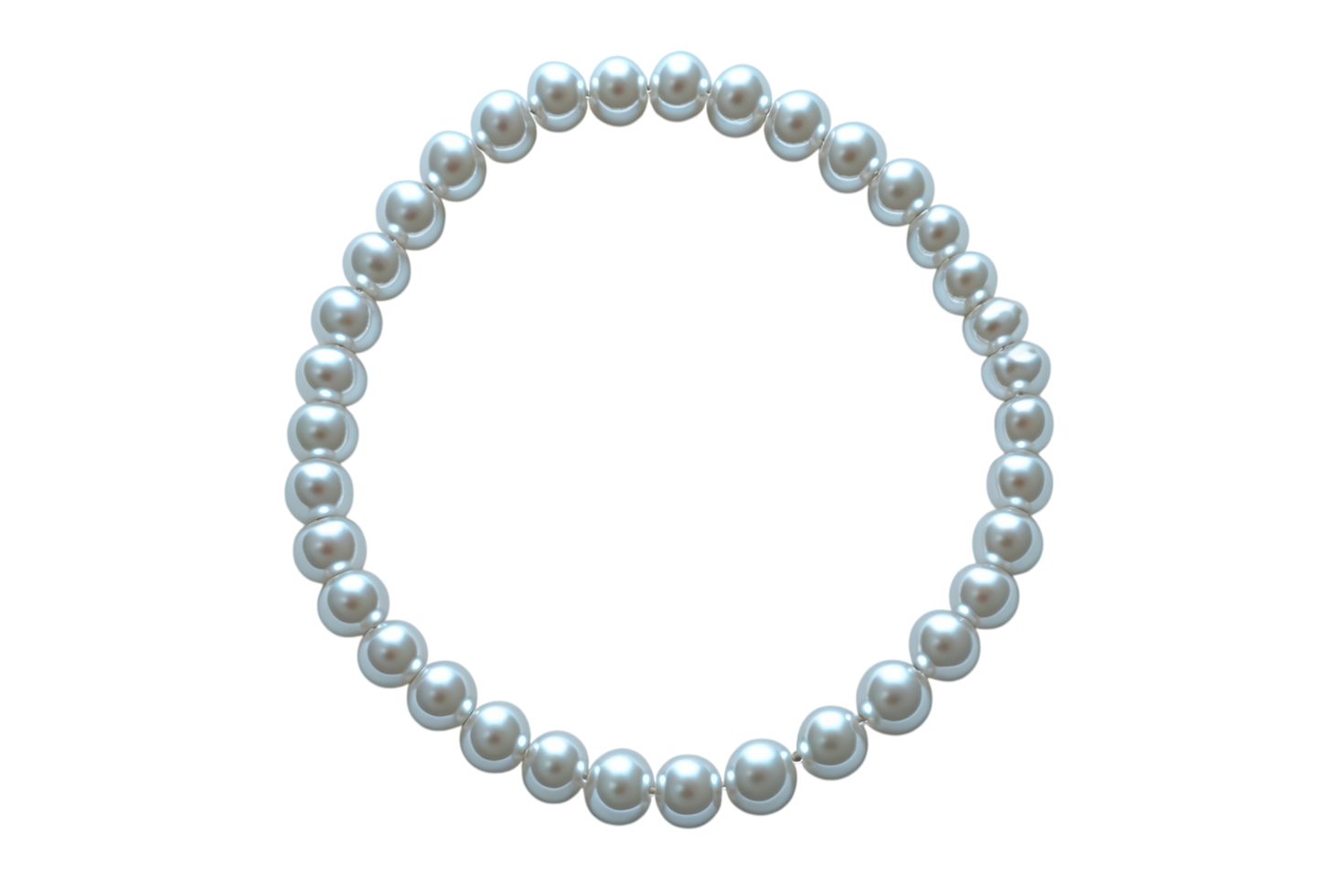 Elegant round pearl necklace displayed on a smooth surface highlighting its luster and design png