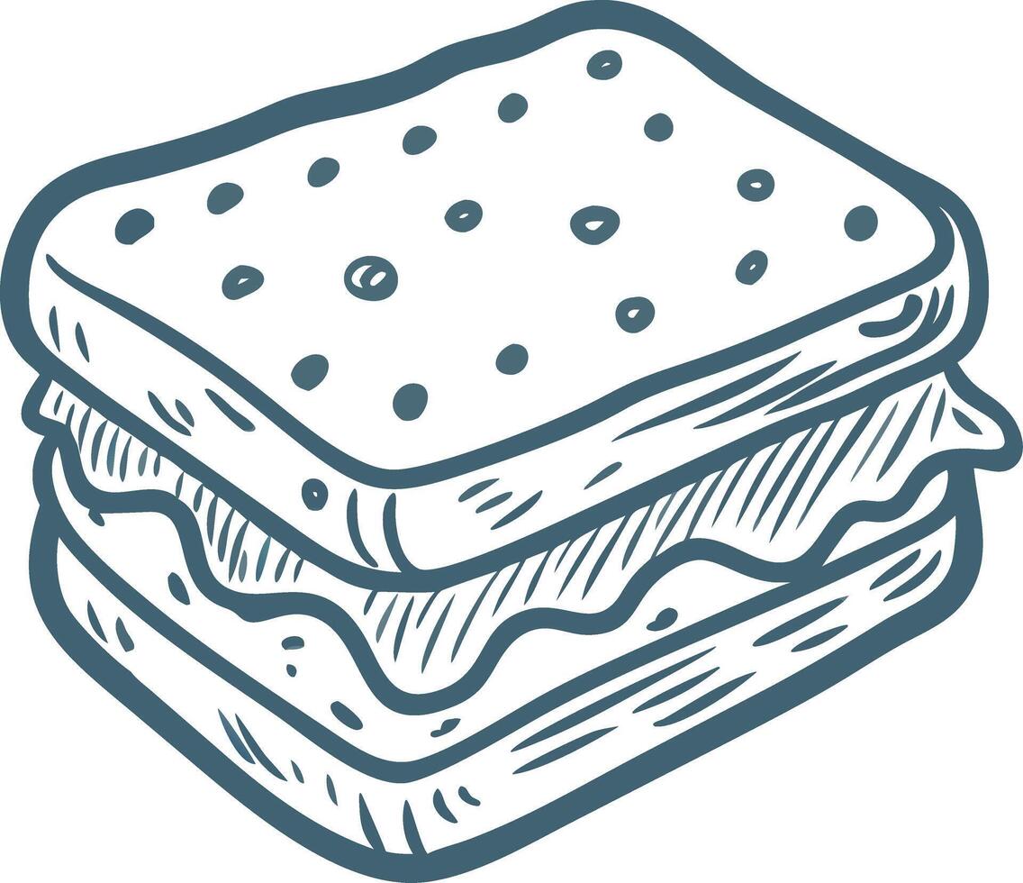 Hand Drawn Sandwich Cookie Illustration for Food Design and Marketing vector