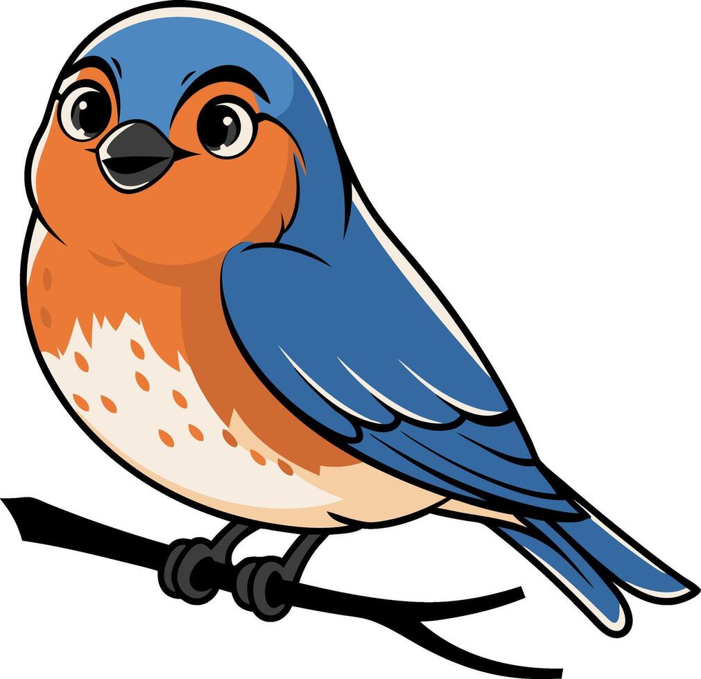 Cute Blue and Orange Bird Illustration for Nature and Wildlife Designs vector