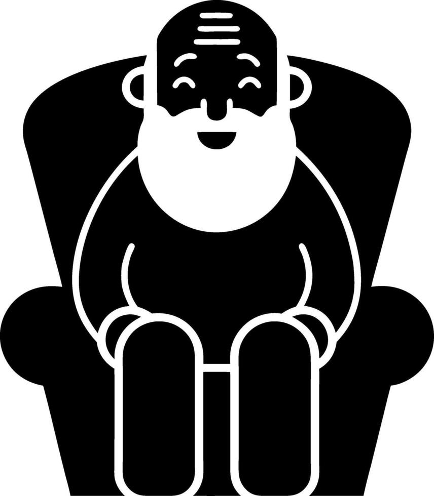 Elderly Man Relaxing in Armchair Illustration for Wellbeing and Comfort Themes vector
