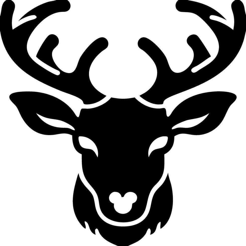 Majestic Deer Head Silhouette with Antlers Art for Logo and Design vector