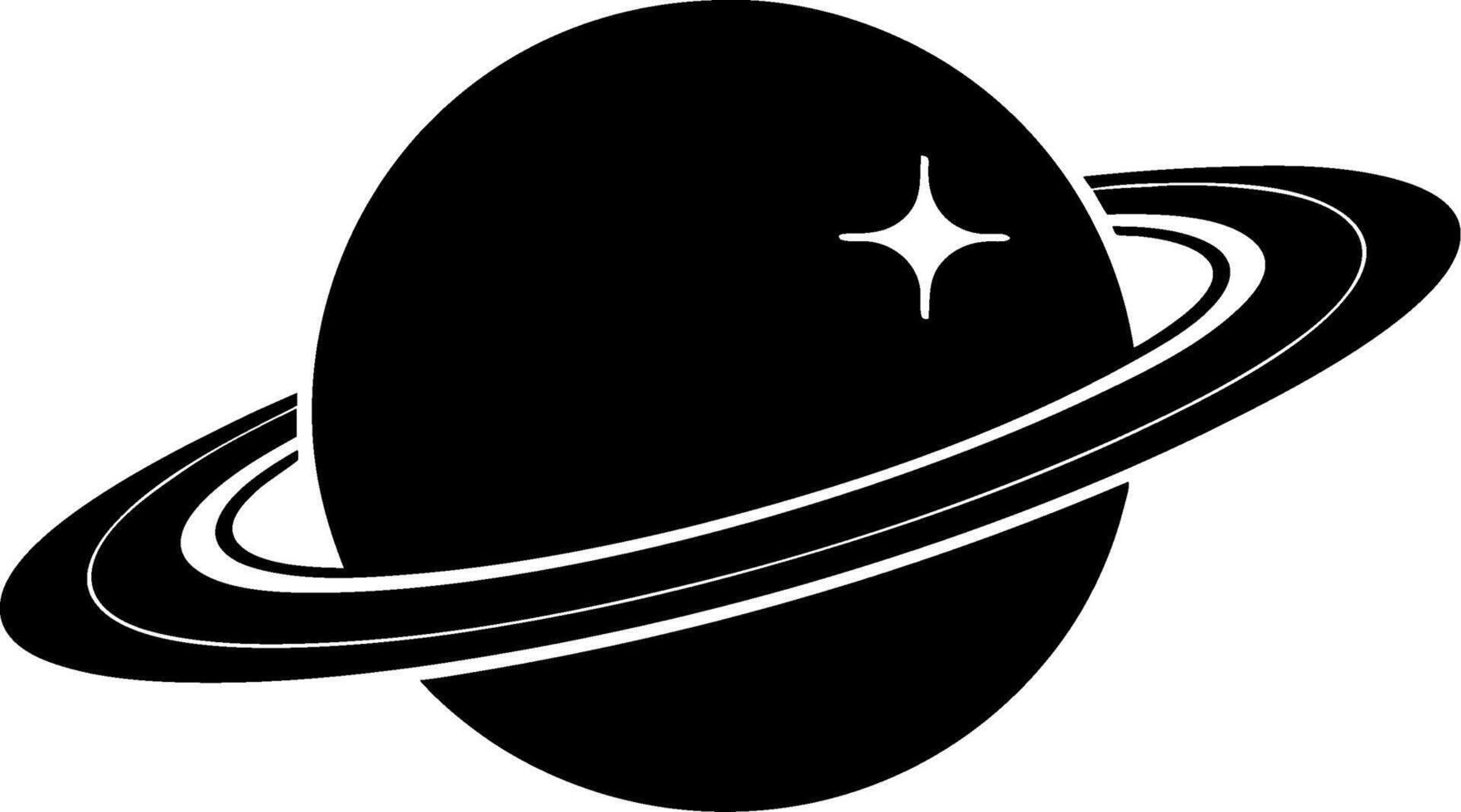 Minimalist Illustration of Saturn with Rings for Space and Astronomy Projects vector