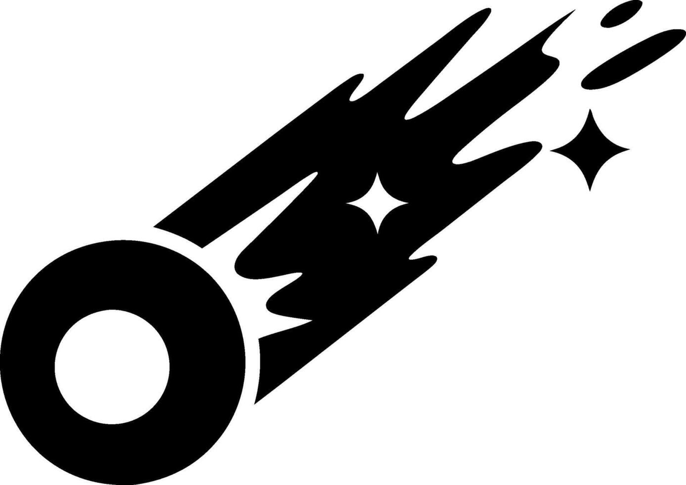 Meteor in Space Style Graphic with Stars and Motion Effect vector