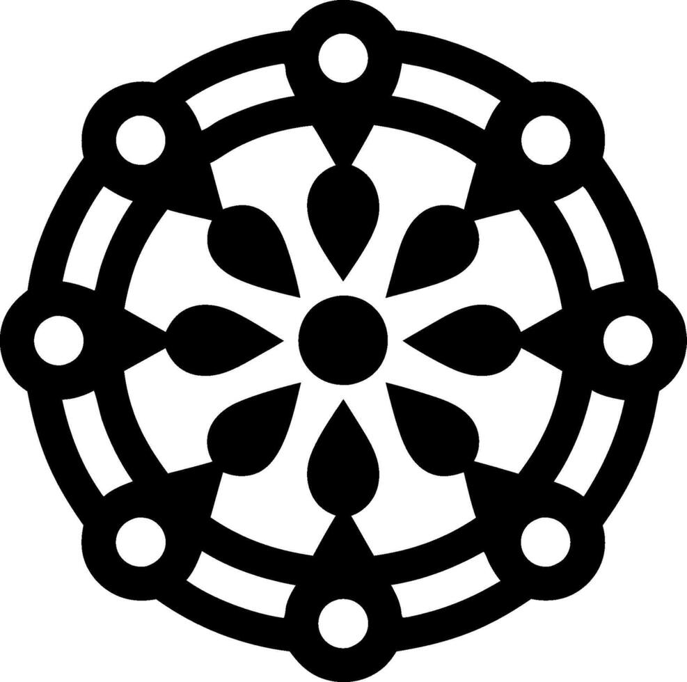 Intricate Circular Mandala Pattern Symmetrical Geometric Design vector