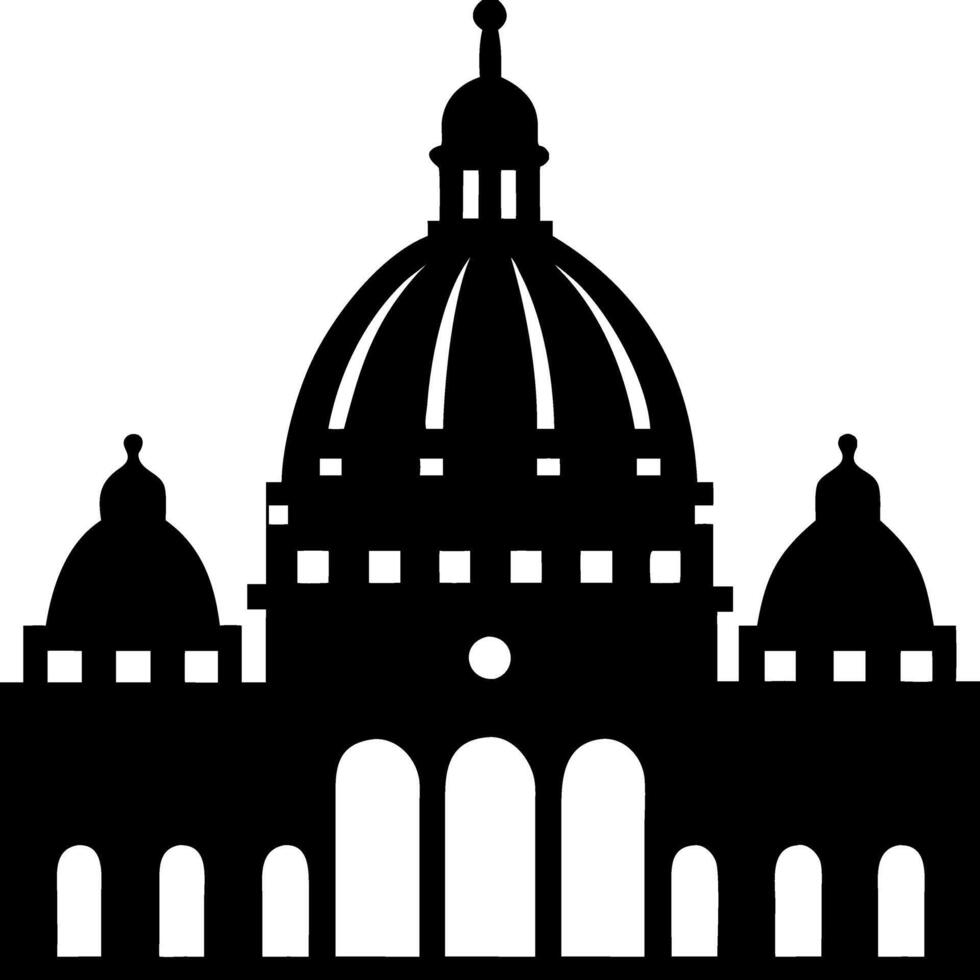 ic Cathedral Dome Silhouette Art Illustration for Historical Architecture Design vector
