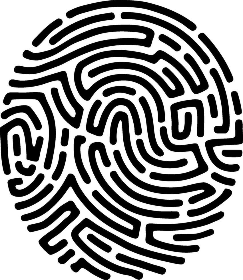 Intricate Fingerprint Maze Design Symbolizing Identity and Security vector