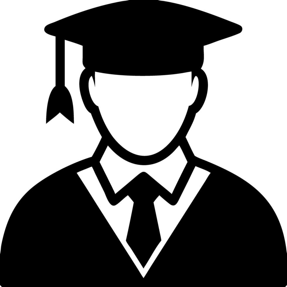 Graduation Silhouette Male Graduate Cap Gown Academic Achievement vector