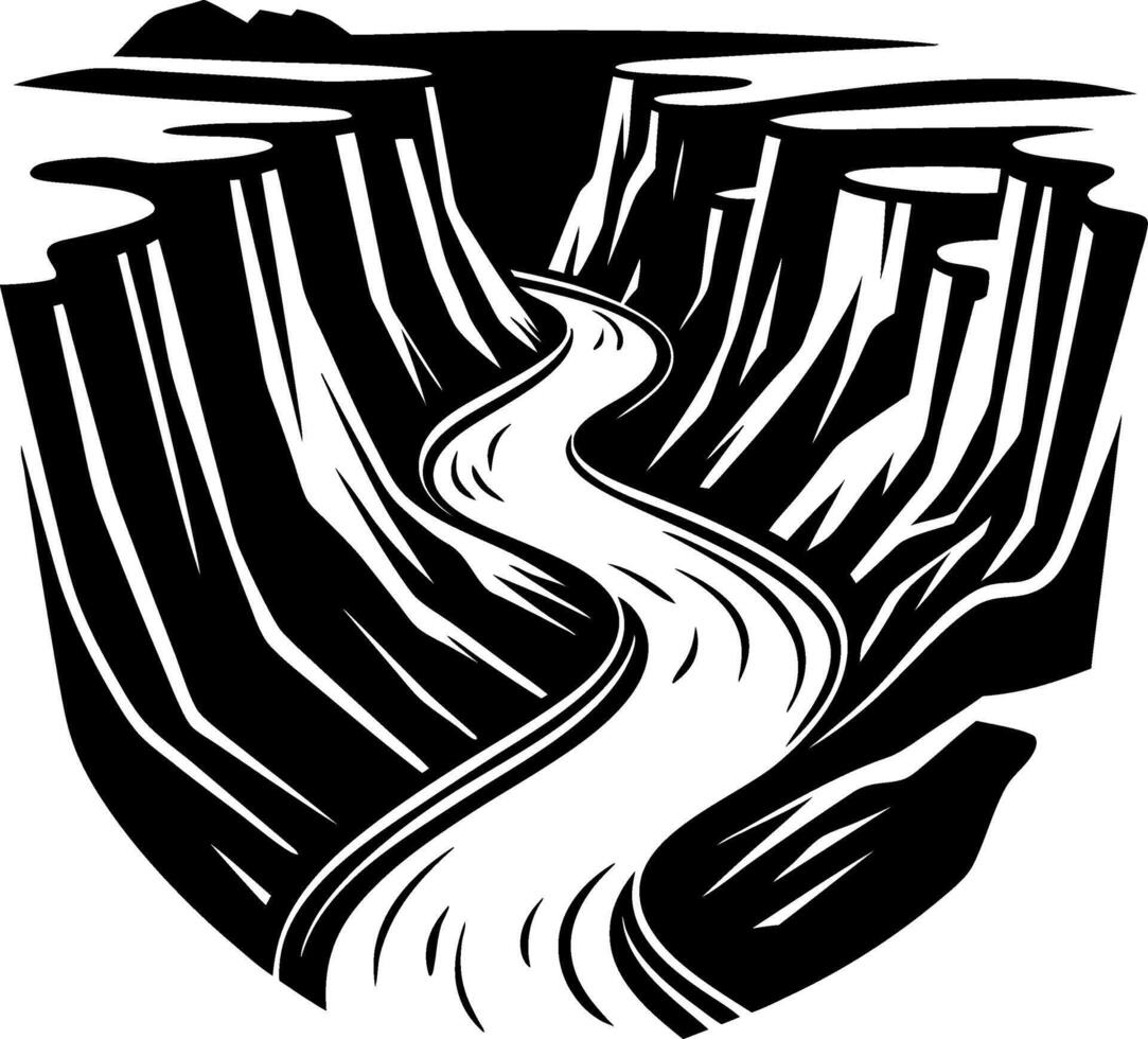 Majestic Canyon with Winding River Illustration for Nature and Adventure Themes vector