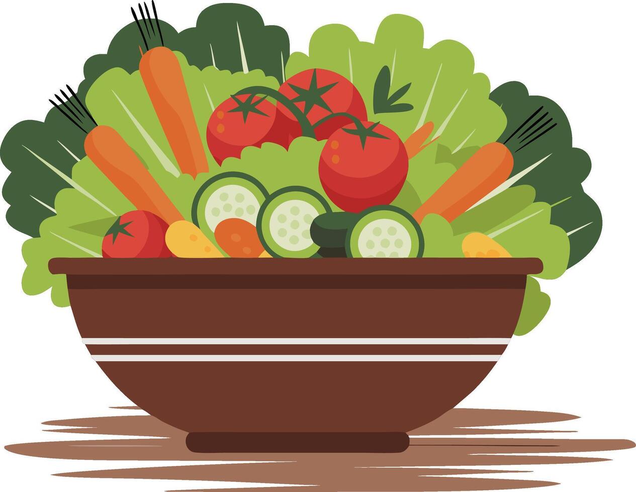 Fresh Vegetable Salad Bowl Illustration for Healthy Eating Concepts vector