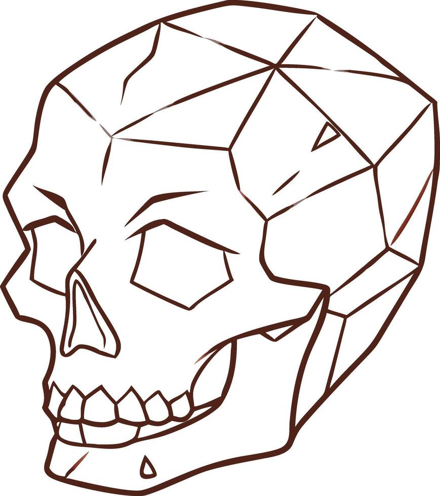 Geometric Crystal Skull Illustration for Contemporary Design Projects vector