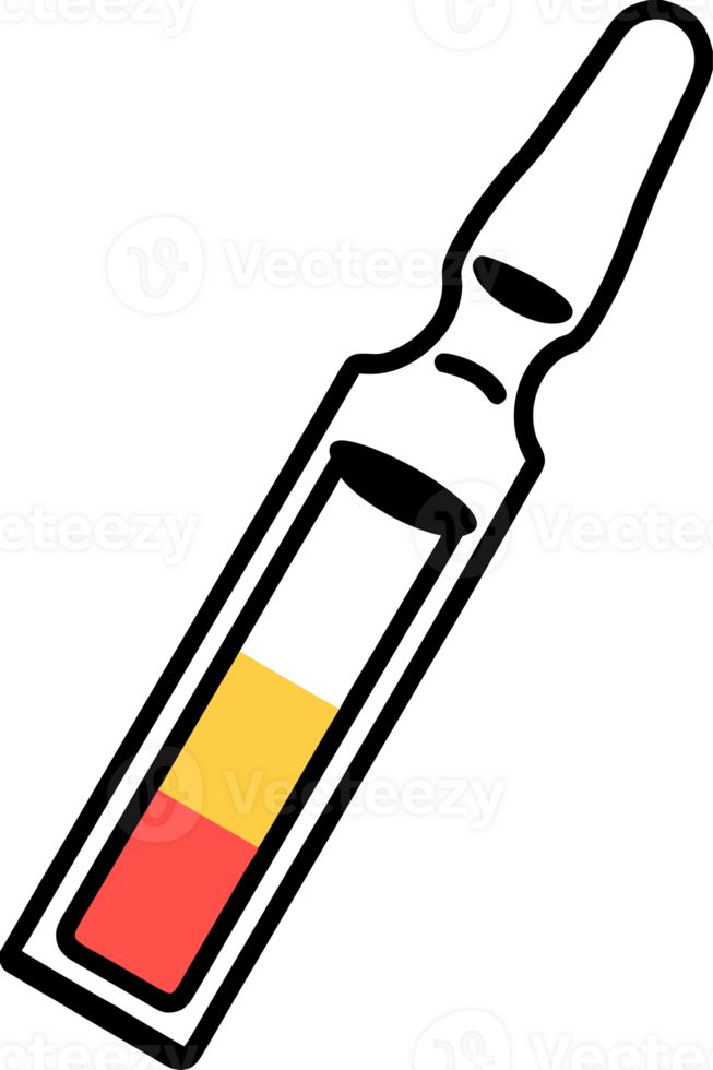 Illustration of a glass ampoule with a medicinal substance png