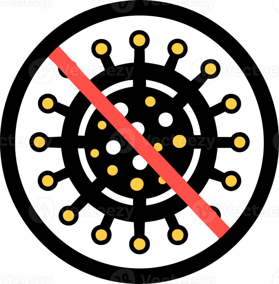 Illustration of a stop sign on a virus png