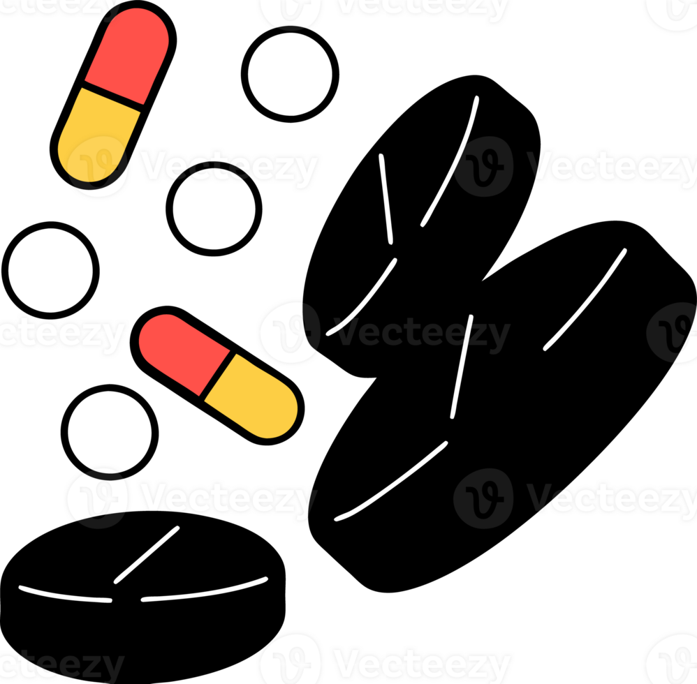 Illustration of medicines in different forms and types png