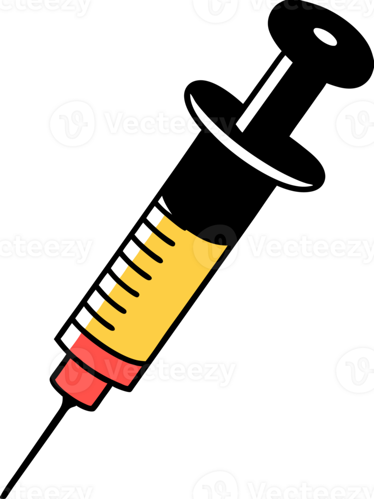 Illustration of a medical disposable syringe for injection png