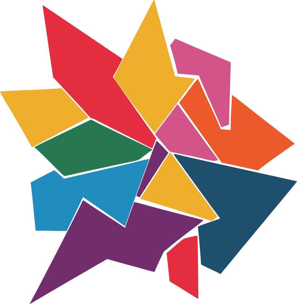 Colorful Abstract Geometric Shapes Art Modern Design Concept vector