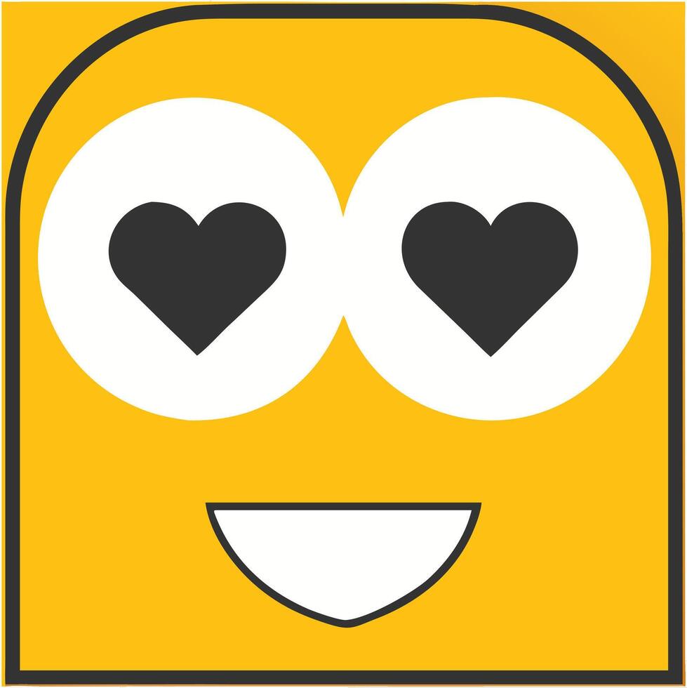 Smiling Heart Eyes Emoji Represents Love and Happiness vector