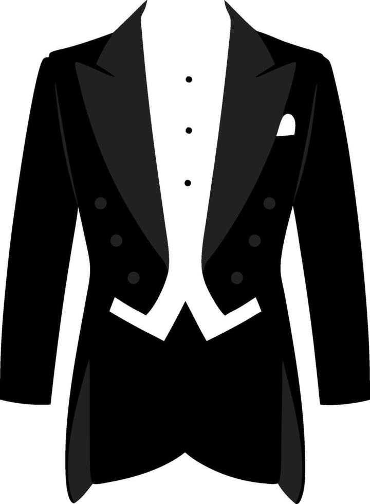 Elegant Black Tuxedo Jacket for Formal Event and Fashion Design vector