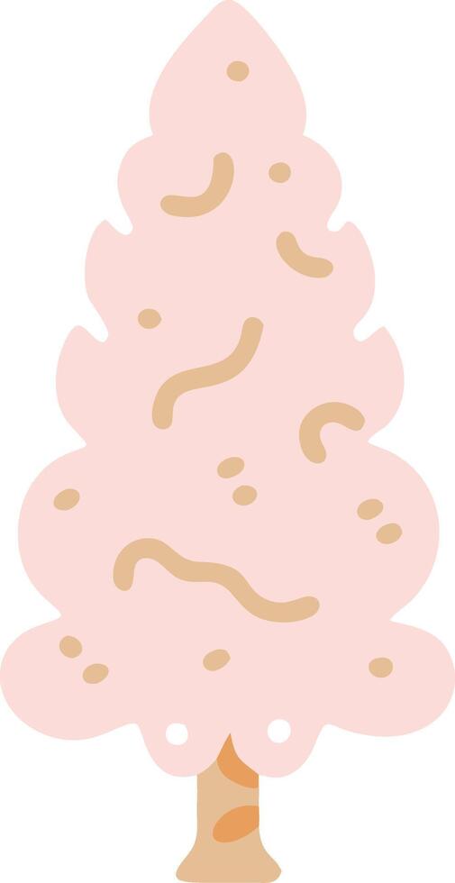 Pink Cone Shaped Abstract Tree Illustration for Decoration and Design vector