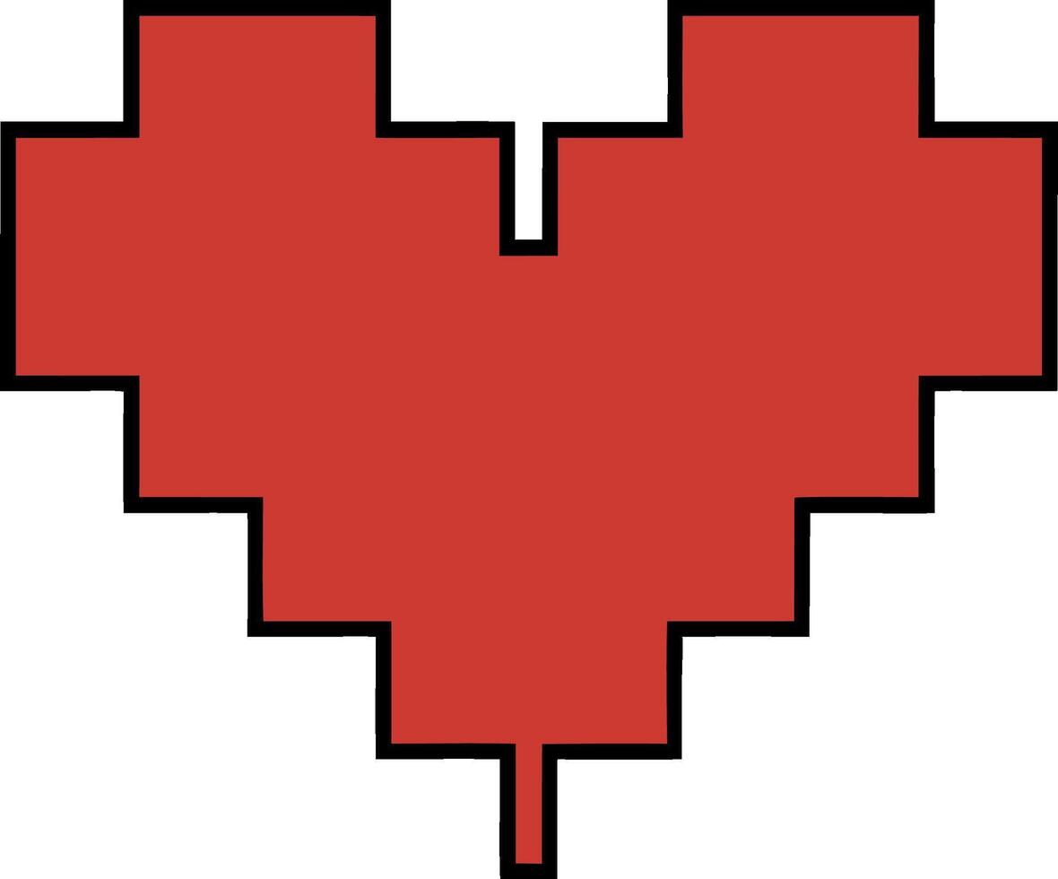 Pixelated Red Heart Symbolizing Retro Game Love and Nostalgia vector