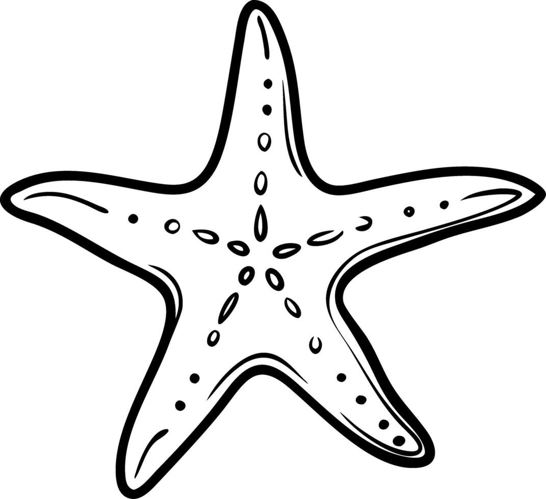 Hand Drawn Starfish Illustration Marine Life Design Element vector