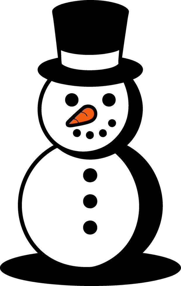 Cheerful Snowman with Top Hat Winter Holiday Illustration vector