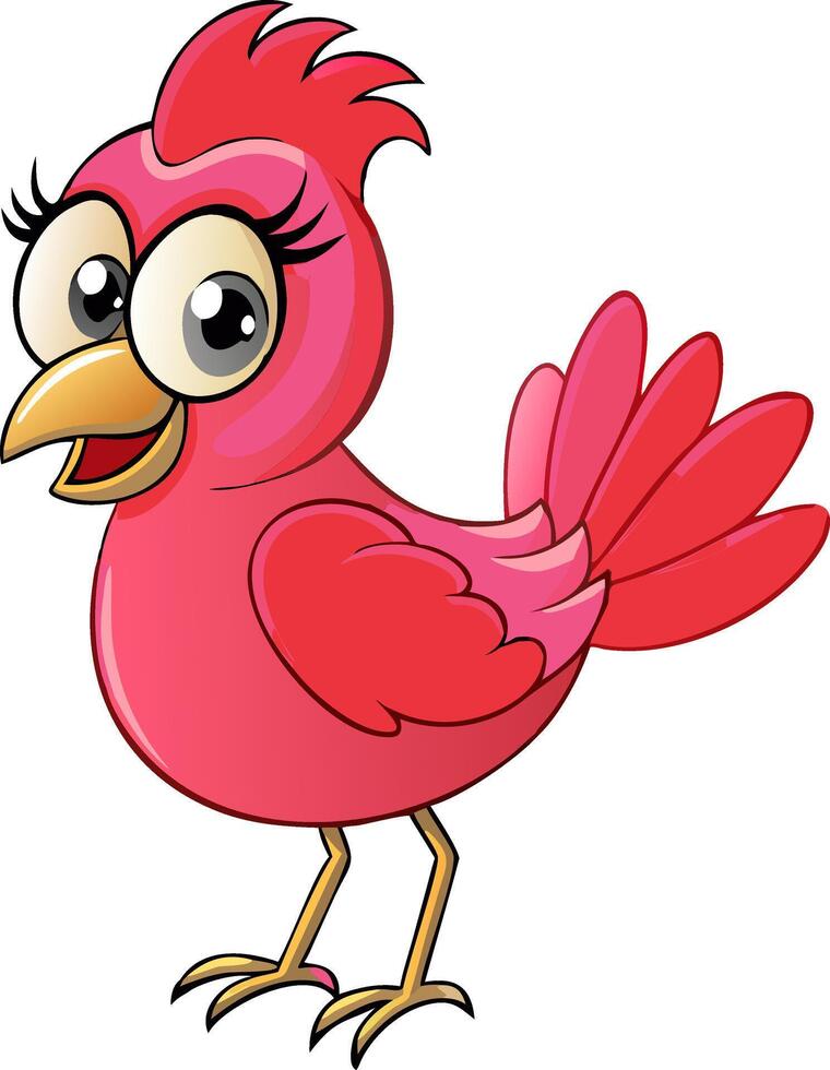 Cute Cartoon Red Bird Illustration for Kids and Educational Materials vector