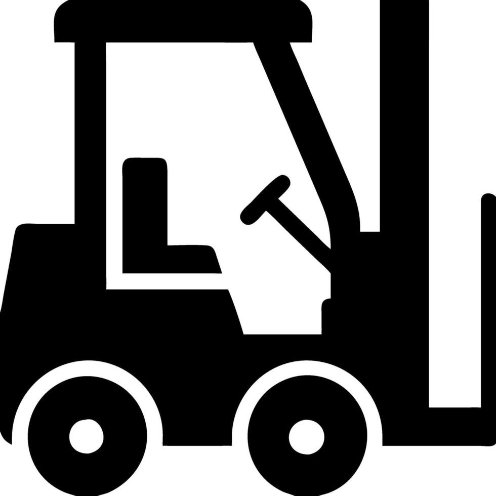 Illustration of Black Forklift Silhouette for Logistics and Warehouse Design vector