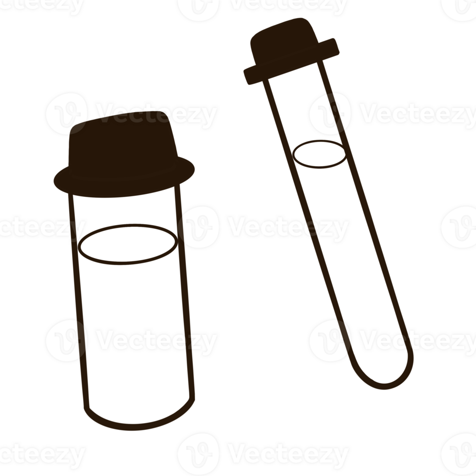 Two science test tubes on a transparent background. png