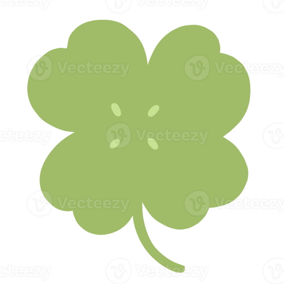 a green four leaf clover on a transparent background png