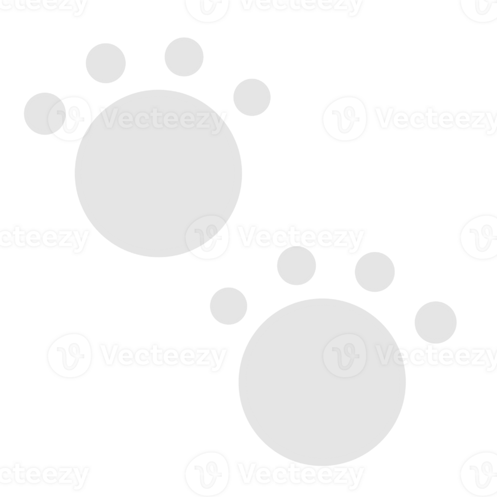 Gray cat footprints on transparent background png