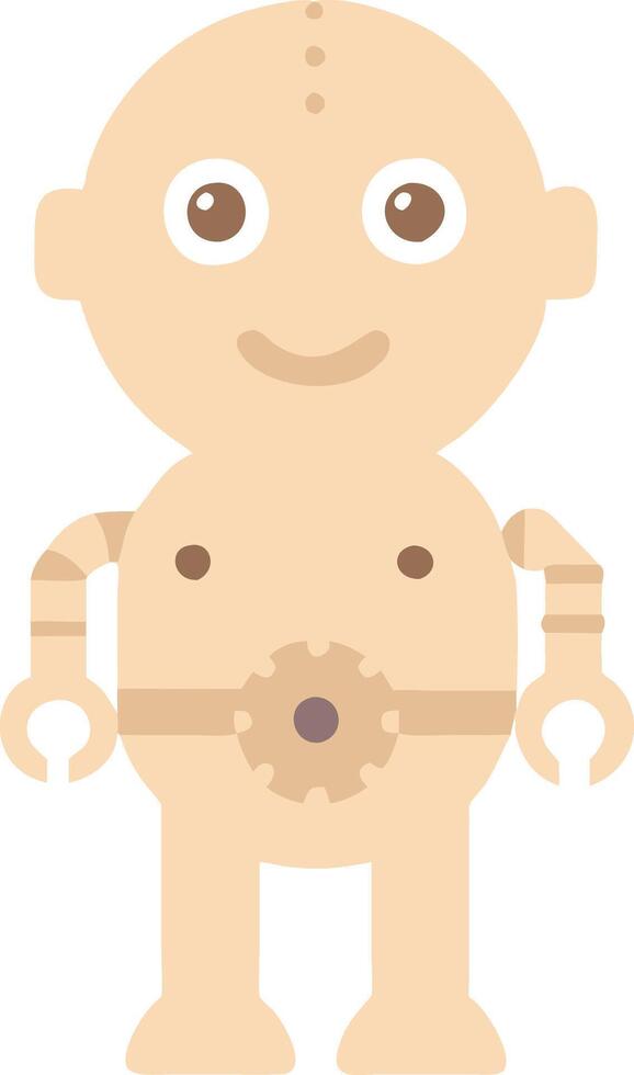 Cute Robot Baby Cartoon Illustration for Technology and Kids Themes vector