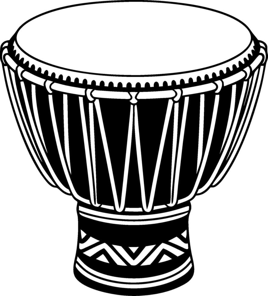 African Djembe Drum Illustration for Music Lovers and Cultural Design Projects vector