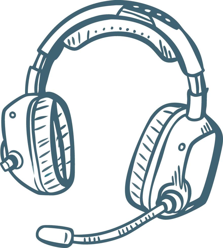 Illustration of Modern Headset with Microphone for Customer Support and Gaming vector
