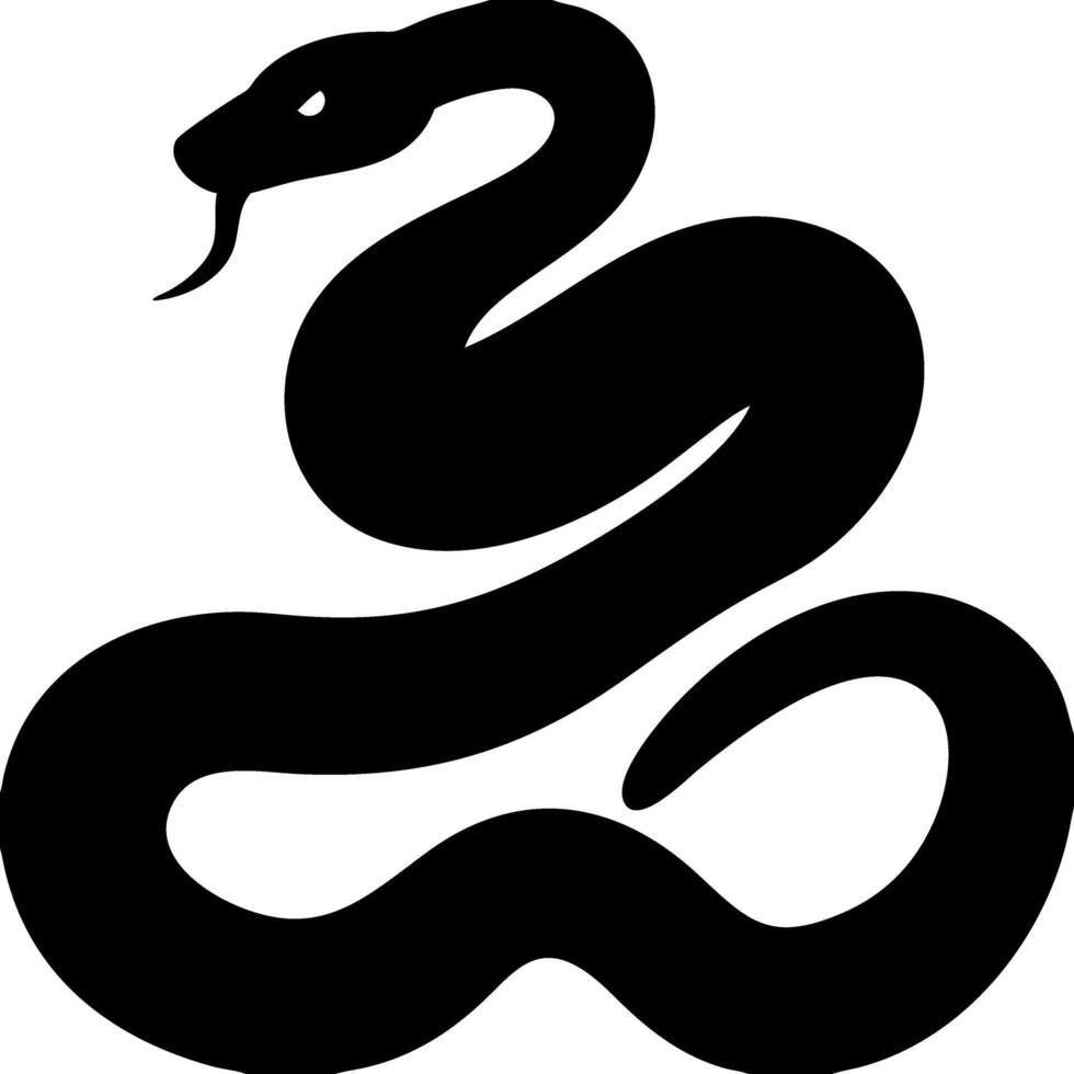 Black Silhouette Snake Art for Logos and Tattoos vector