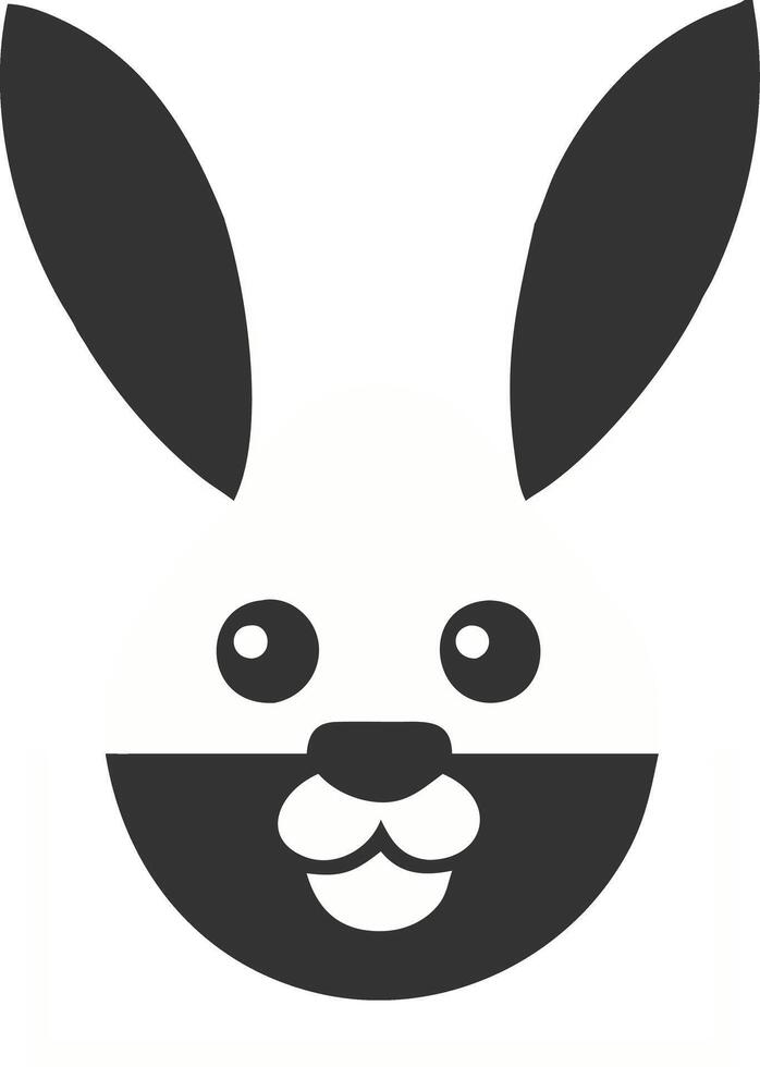 Illustration Minimalist Bunny Face with Long Ears Geometric Design for Kids Decor vector