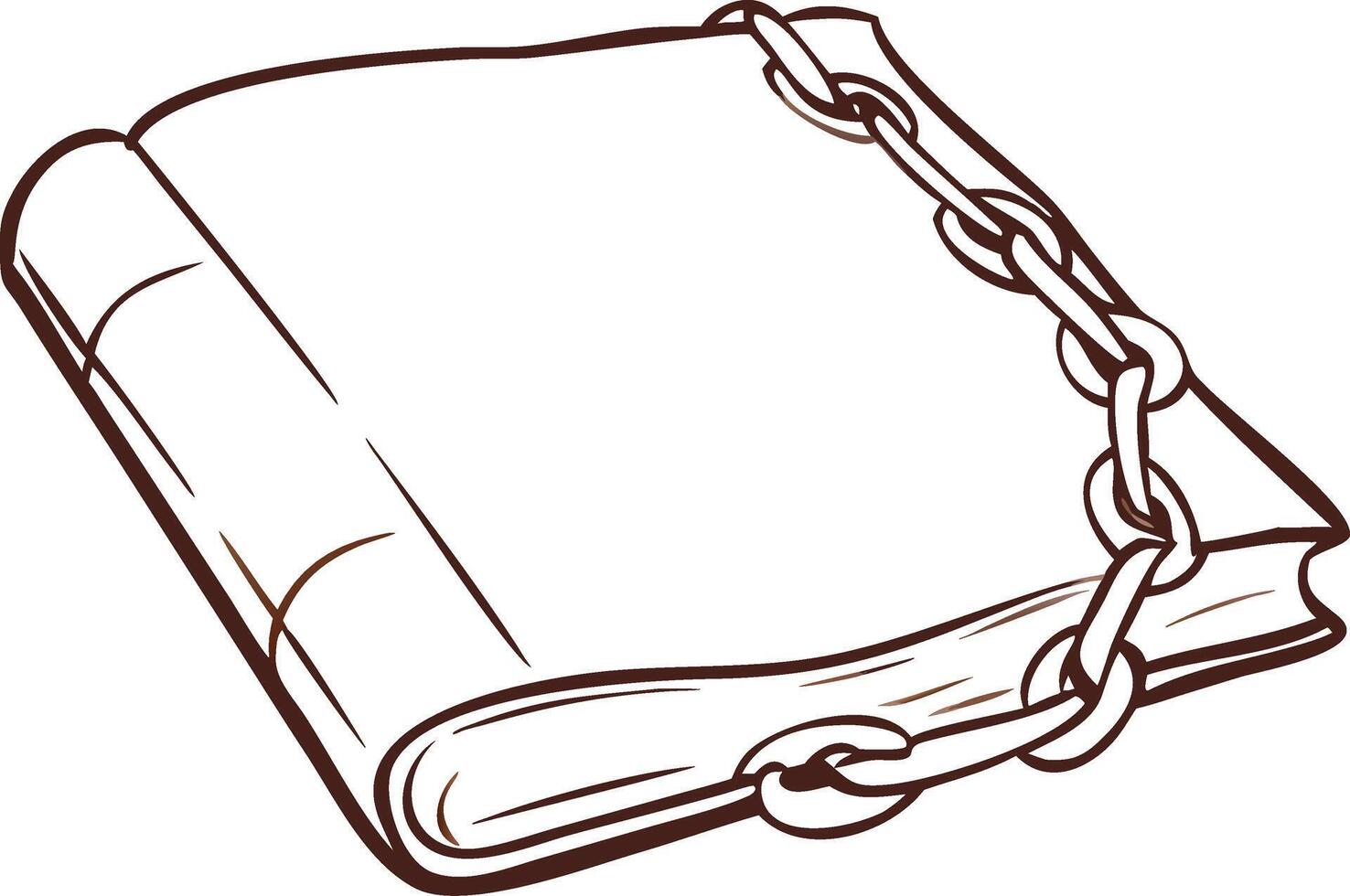 Illustration of Secured Book with Heavy Chains Symbolizing Restricted Knowledge vector