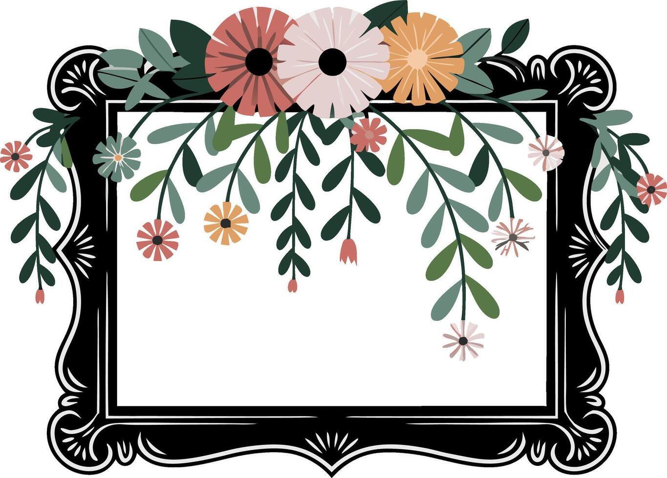 Elegant Floral Frame Illustration for Decorative Design Projects vector