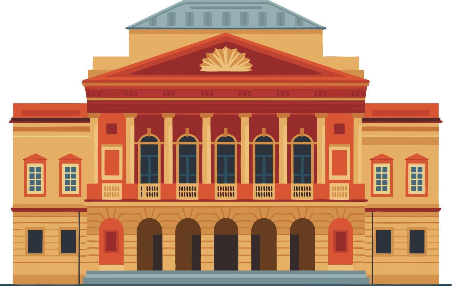 Elegant Classical Theater Illustration for Architecture Enthusiasts vector