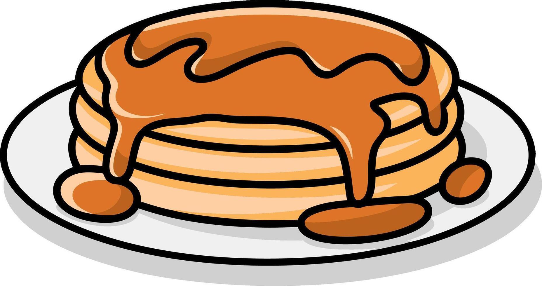 Delicious Pancakes with Syrup Stack Illustration for Breakfast and Dessert Concepts vector