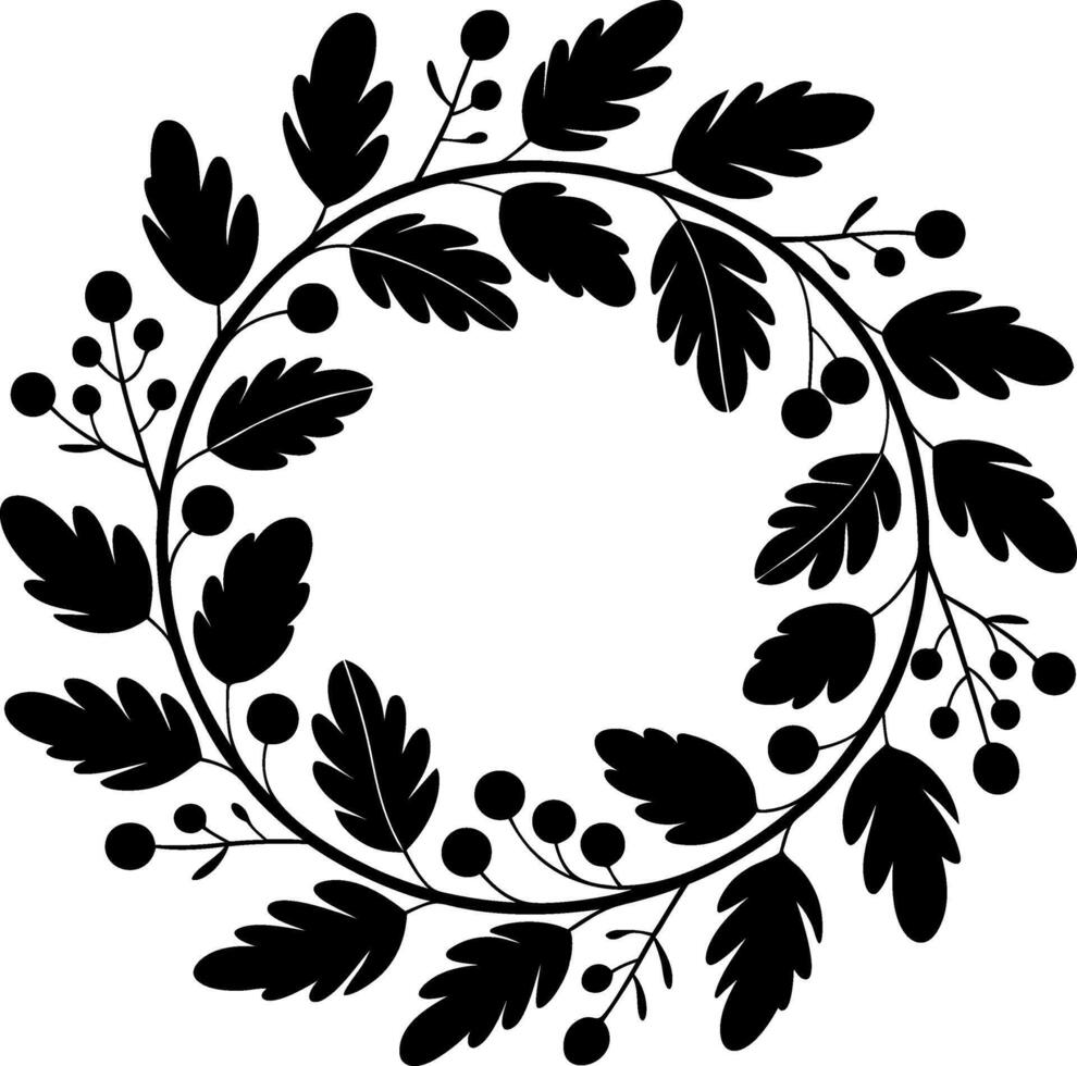 Floral Wreath Silhouette Design for Decorative and Craft Projects vector
